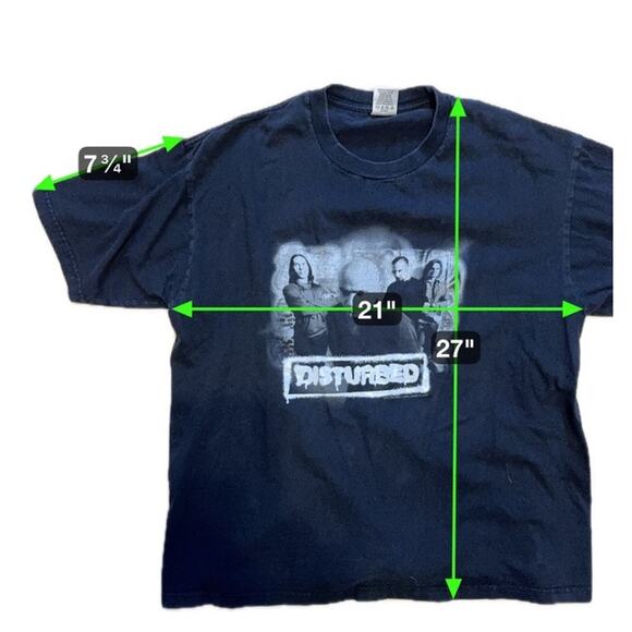Disturbed Vintage 2000s Band Tee Cygnus Tag Black Graphic T-Shirt XL - Picture 6 of 6